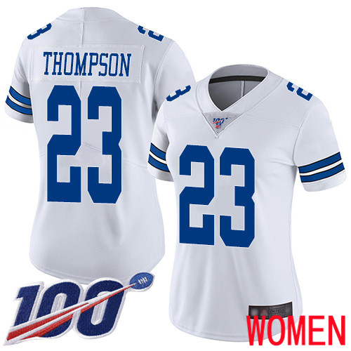 Women Dallas Cowboys Limited White Darian Thompson Road #23 100th Season Vapor Untouchable NFL Jersey->women nfl jersey->Women Jersey